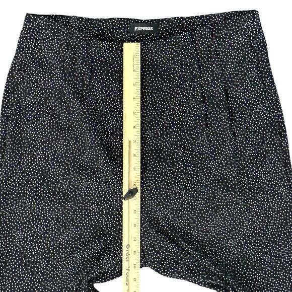 Express Black White Polka Dot Tapered Pleated Ankle High Rise Dress Pants sz 14 - Picture 3 of 11